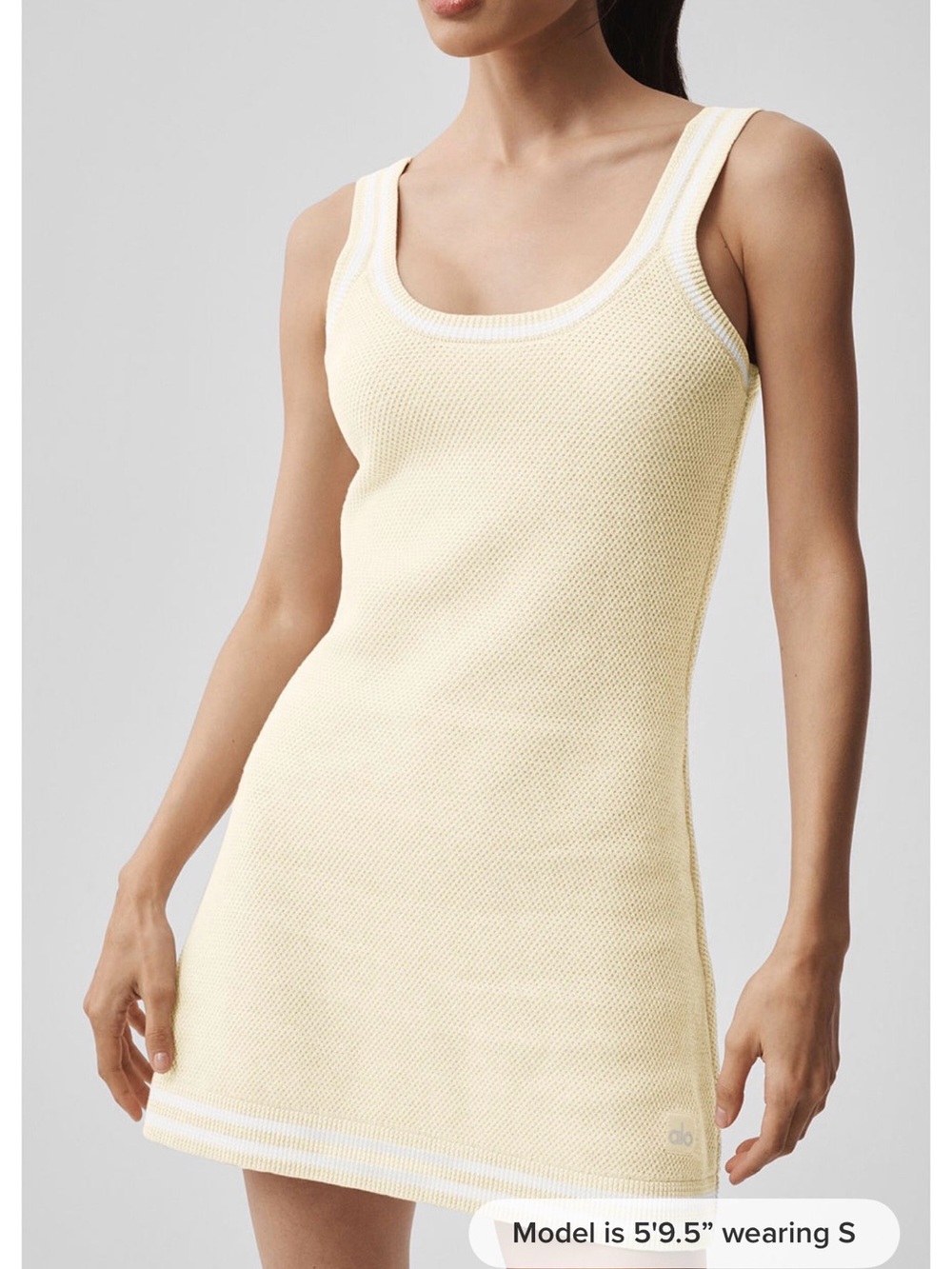 NWOT Alo Yoga Tennis Club Sweater Knit Dress Oatmeal White Size Small
